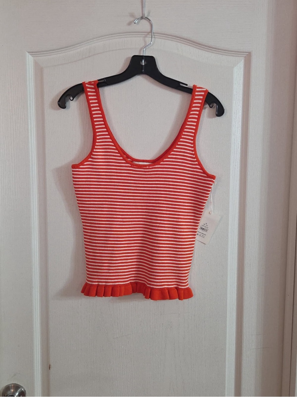 Free Assembly Red White Striped Boho Tank Top NWT Sz M. AG-14